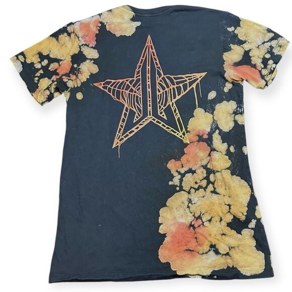 JEFFREE STAR Fashion Black Bleach Tie Dye Graphic Star Tee Size Medium - Picture 2 of 4